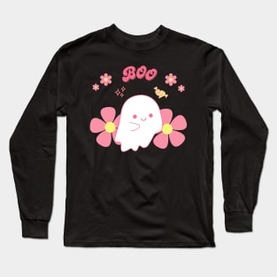 Cute Pink Boo Long Sleeve T-Shirt